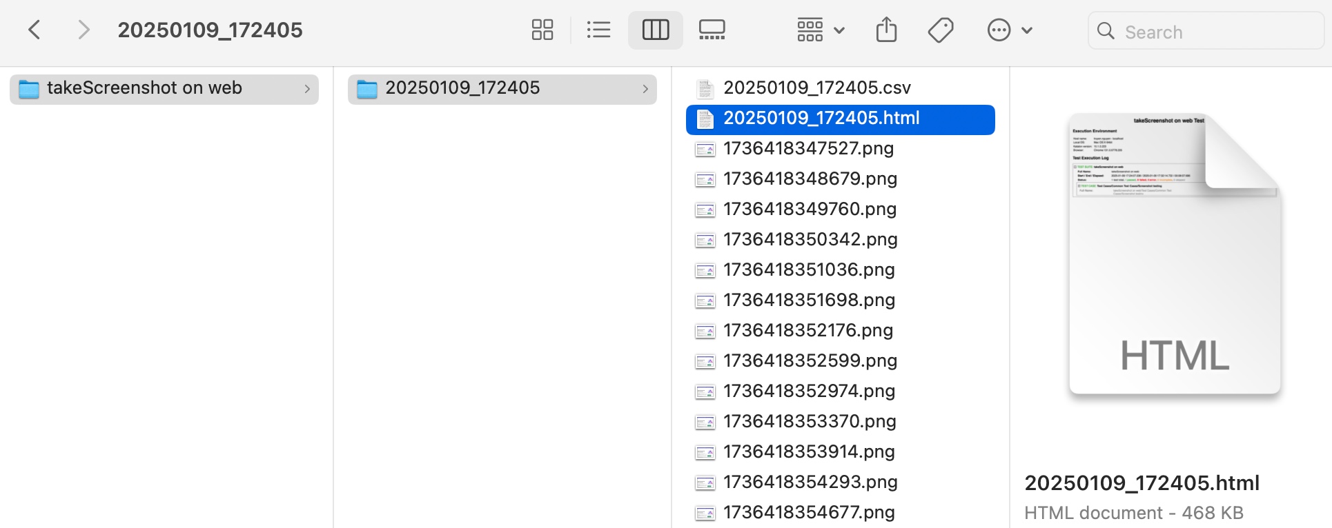 HTML report with the option enabled